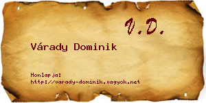 Várady Dominik névjegykártya