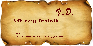 Várady Dominik névjegykártya